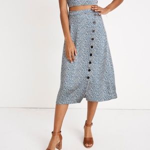 NWT Madewell Side-Button Midi Skirt